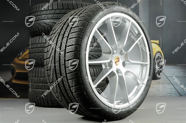 20" Komplet kół zimowych Carrera S (III), 8,5J x 20 ET51 + 11J x 20 ET70 + NOWE opony zimowe Pirelli 245/35 ZR20 + 295/30 ZR20, bez czujników ciśnienia