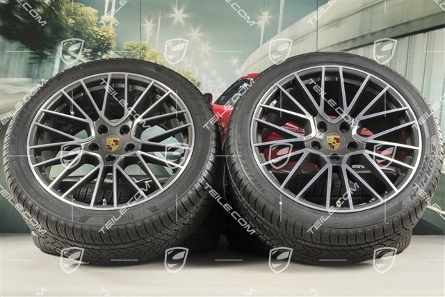 21-inch Cayenne RS Spyder winter wheel set, rims 9,5J x 21 ET46 + 11,0J x 21 ET58 + NEW Pirelli winter tyres 275/40 R21 + 305/35 R21, with TPMS