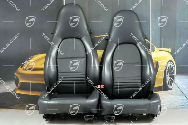 Seats, manual adjustable, heating, leather/leatherette, Metropole blue, set (L+R)