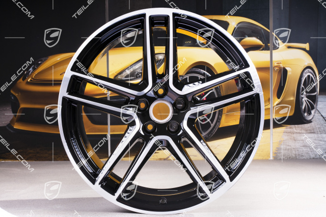 20-inch alloy wheel "Macan Turbo", 9J x 20 ET 26 + 10J x 20 ET19, BORBET, black high gloss