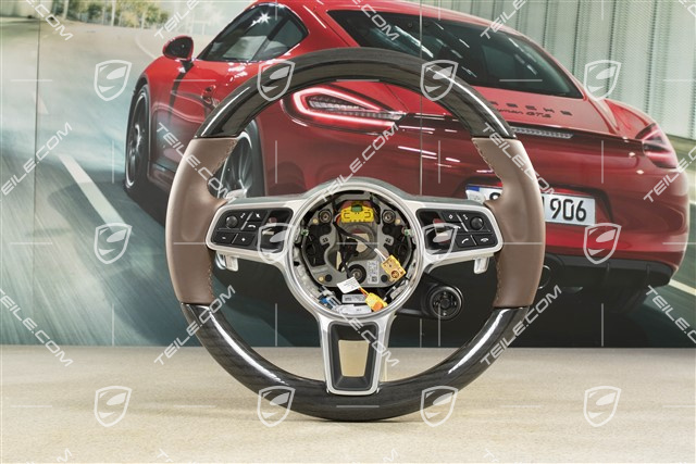 Multifunction steering wheel, PDK, Heated, Sport Chrono Plus, Chestnut, Truffle Brown