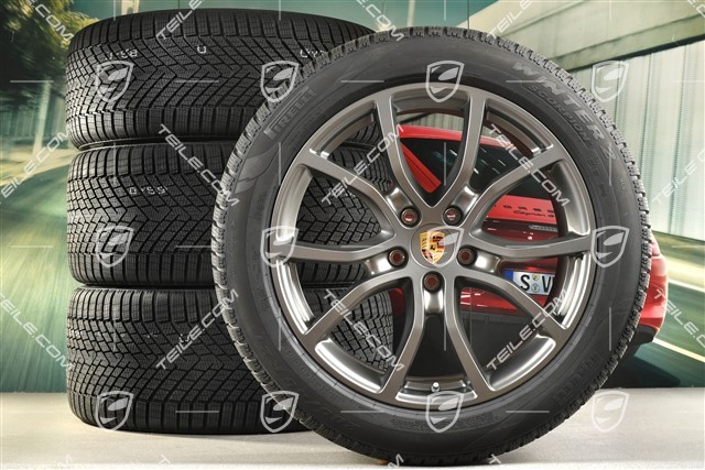 21-inch Cayenne Exclusive Design winter wheel set, rims 9,5J x 21 ET46 + 11,0J x 21 ET58 + NEW Pirelli Scorpion Winter 2 winter tyres 285/45 R21 + 305/40 R21, with TPMS