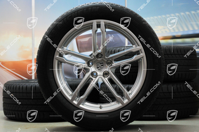 19-inch "Macan Turbo" summer wheels set, rims 8J x 19 ET21 + 9J x 19 ET21, summer tyres Michelin 235/55 R 19 + 255/50 R 19, with TPMS