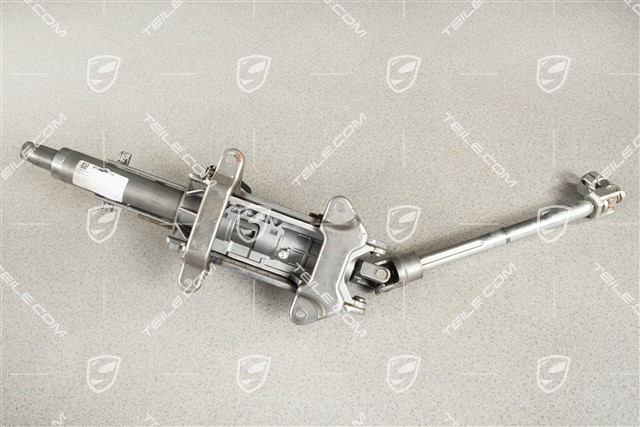 Steering column, complete with steering shaft, manual adjustable