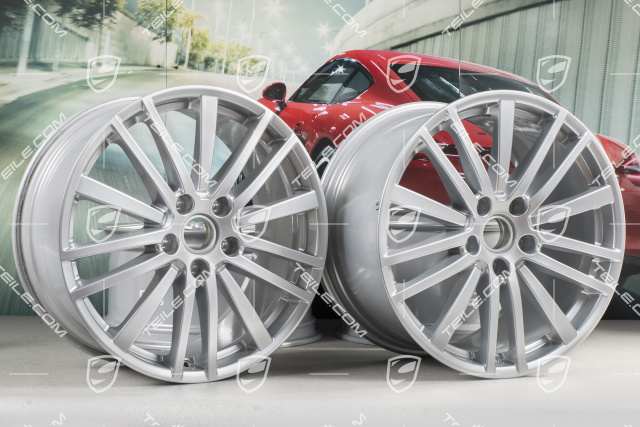 20-inch wheel rim set Panamera Design, 9,5J x 20 ET71 + 11,5J x 20 ET68, Brilliant chrome