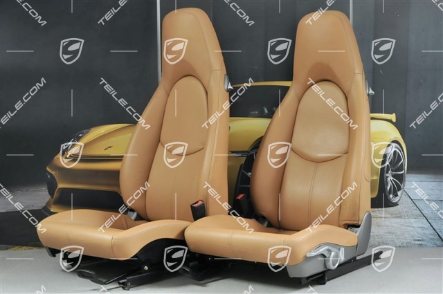 Seats, manual adjustable, leather, Sand Beige, set (L+R)