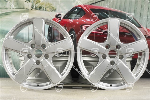 19-inch wheel rim set Cayenne Sport Classic II, 8,5J x 19 ET59, GT Silver Metallic