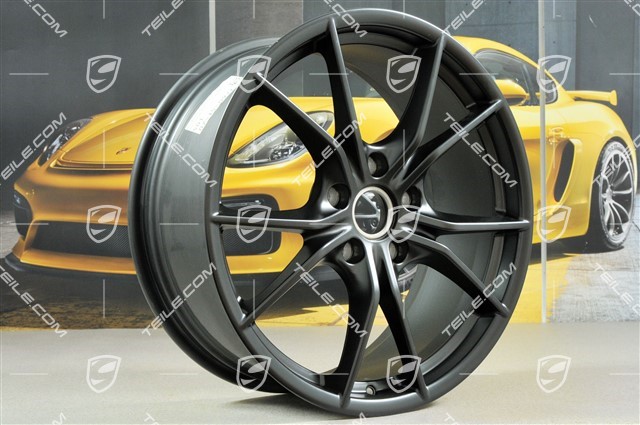 20-inch Carrera S IV wheel rim set, 8,5 J x 20 ET49 + 11,5 J x 20 ET76, in black satin matt