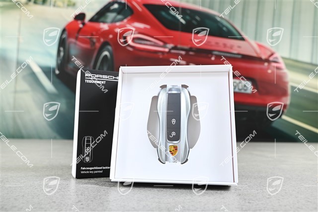 Vehicle key side faces / Key cap, Painted / lacquered, set Dolomite Silver Metallic