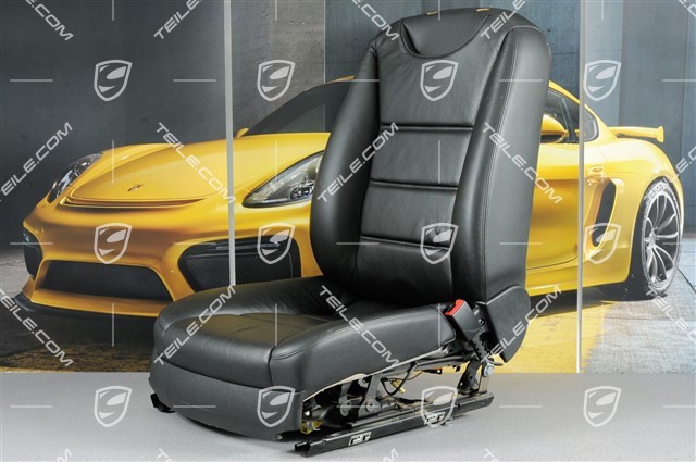 Seat, elect. adjustment, heating, lumbar, leather, black, damage, R