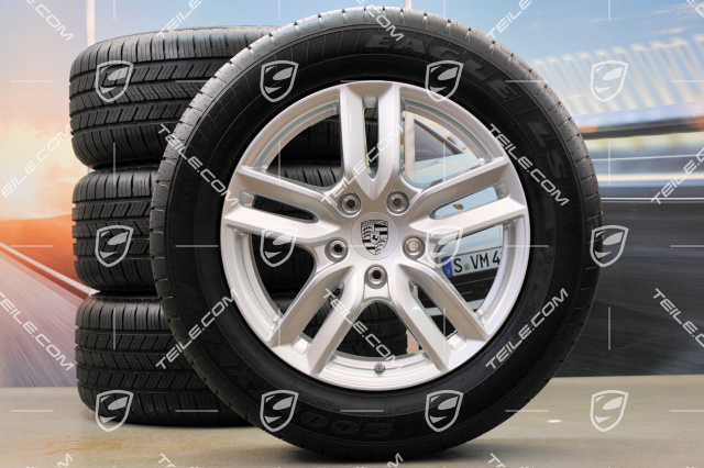 18" all-season wheel set, Cayenne S facelift 2014-> rims 8J x 18 ET53 + GoodYear Eagle LS2 all-season tyres 255/55 R18, TPMS