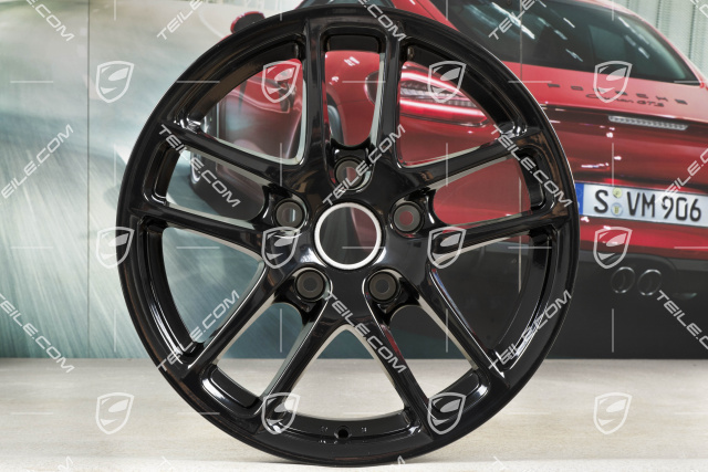 17-inch Cayman wheel set, front 6,5J x 17 ET55 + rear 8J x 17 ET40, black high gloss