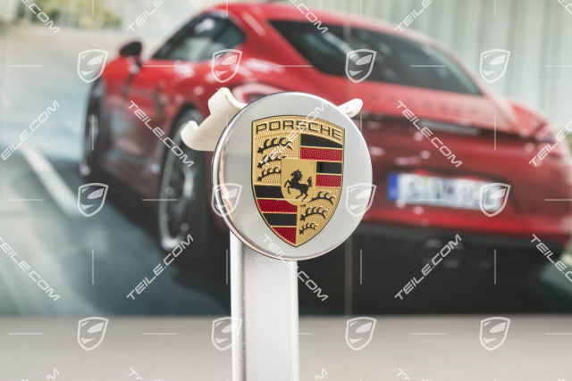 Central locking wheel caps, Turbo S, coloured Porsche crest