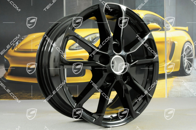 18-inch wheel rim set Cayenne facelift 2014->, 8J x 18 ET53, black high gloss