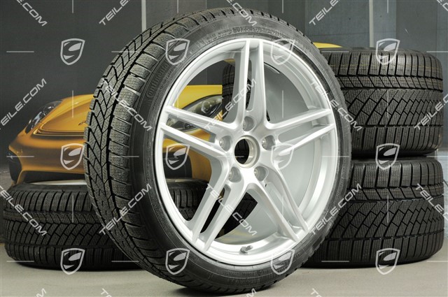 19" Koła zimowe, komplet "Carrera", felgi 8,5J x 19 ET50 + 11J x 19 ET77 + opony zimowe Continental WinterContact TS 830P 235/40 R19 + 295/35 R19 * Nie do samochodow z PCCB i tylną osią skretną