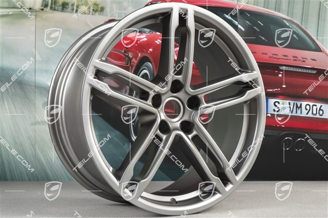 19"-inch alloy wheel set Macan Turbo, 8J x 19 ET21 + 9J x 19 ET21, Platinum satin-matt