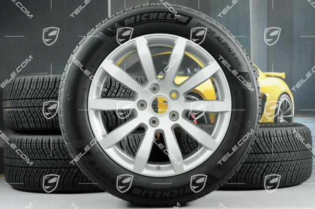 19-inch Cayenne S winter wheel set, rims 8,5J x 19 ET47 + 9,5J x 19 ET54 + Michelin winter tyres 255/55 R19 + 275/50 R19, with TPMS