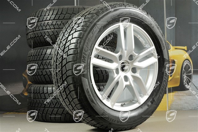 18-inch winter wheels set "Cayenne S" facelift 2014->, alloy rims 8J x 18 ET53 + Michelin winter tyres 255/55 R18, with TPM