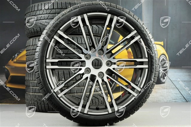 20" Winterräder Satz "Turbo", Felgen 8,5J x 20 ET51 + 11J x 20 ET52 + NEUE Pirelli Winterreifen 245/35 R20 + 295/30 R20, ohne RDK-Sensoren