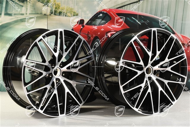 21-inch RS Spyder Design II, alloy wheels set, 9,5J x 21 ET27 + 10J x 21 ET19, black high gloss
