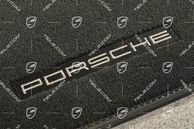 Fussmatte, Velours, Satz 4-Teilig, Schwarz