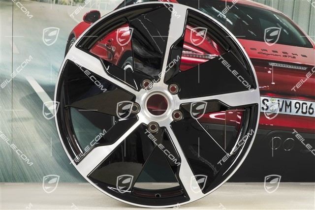 21-inch wheel rim Taycan Exclusive Design, 9,5J x 21 ET60,  front, black high gloss, L