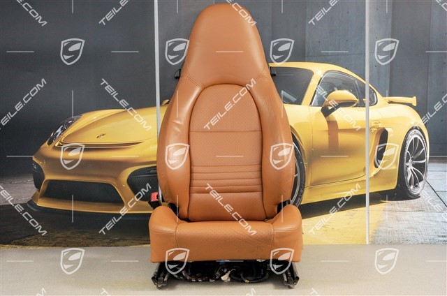 Seat, el. adjustable, leather, Brown/Natural, damage, L
