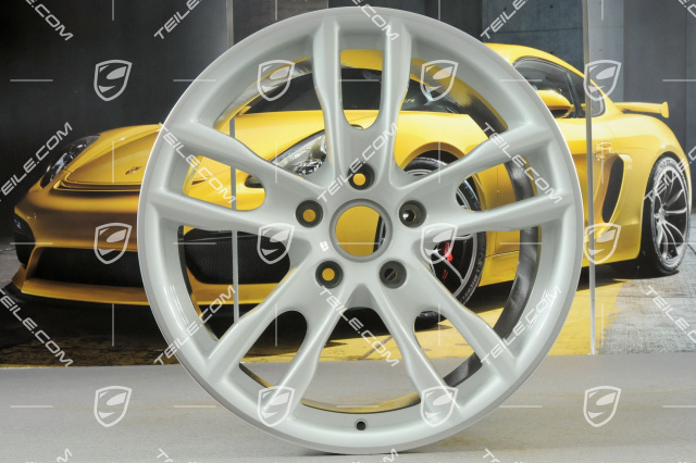 19-inch Boxster S III wheel set, 8J x 19 x ET 57 + 9,5J x 19 x ET 45, wheel spokes in white