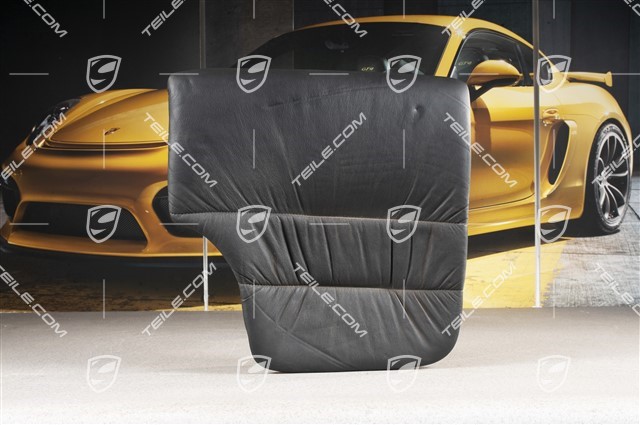 Back seat lower / cushion, Coupe/Targa, draped leather, black, L