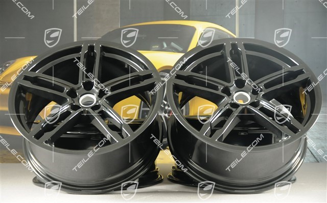 19"-inch alloy wheel set Macan Turbo/Sport Design, 8,5J x 19 ET21 + 9J x 19 ET21, black high gloss