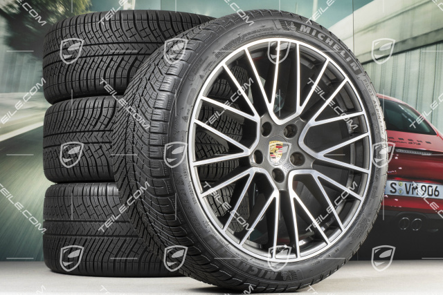 21-inch Cayenne COUPÉ RS Spyder winter wheel set, rims 9,5J x 21 ET46 + 11,0J x 21 ET49 + Michelin Pilot Alpin 5 275/40 R21 + 305/35 R21, with TPMS