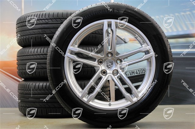 19-inch "Macan Turbo" summer wheels set, rims 8J x 19 ET21 + 9J x 19 ET21, summer tyres Continental 235/55 R 19 + 255/50 R 19, with TPMS