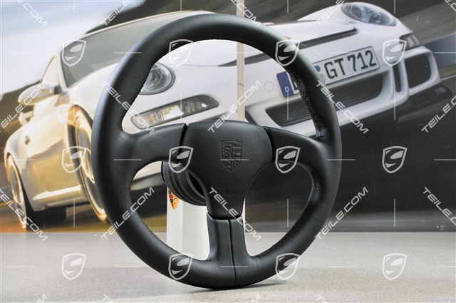 Sports steering wheel, Carrera 2/4 / Turbo / RS / Speedster, diameter ca. 36cm, leather, black