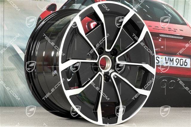 20-inch wheel rim Taycan Turbo Aero Design, 11J x 20 ET60, black high gloss + glossy Surface