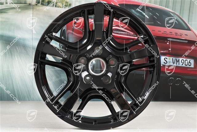 19" Komplet felg Panamera Design, 10J x 19 ET61 + 9J x 19 ET60, czarny wysoki połysk