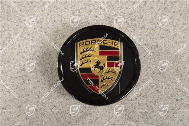 Radzierdeckel, Wappen farbig, Schwarzmatt / Ring in Schwarzglanzend