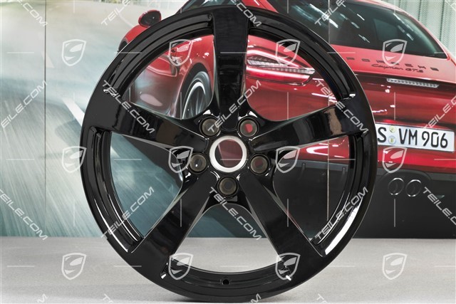 18-inch wheel rim set Macan, 8J x 18 ET21 + 9J x 18 ET21, black high gloss