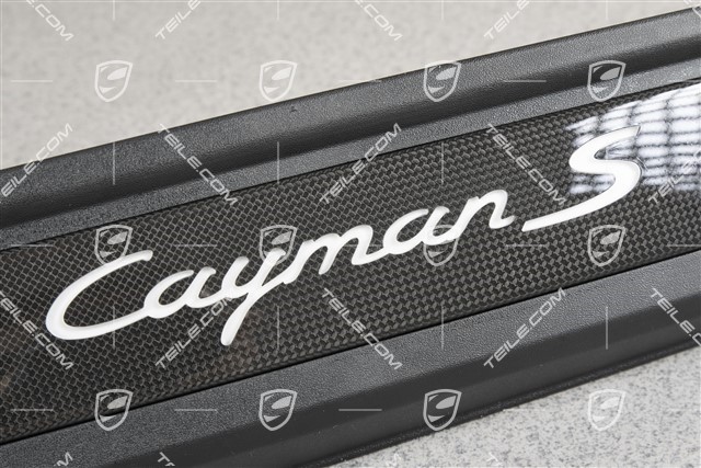 Einstiegleiste, Carbon, mit Beleuchtung, mit Schriftzug "Cayman S", L