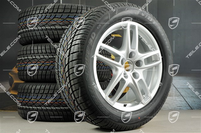 19-inch Cayenne Turbo winter wheel set, wheels 8,5 J x 19 ET 59 + NEW Dunlop winter tyres 265/50 R 19 110V XL M+S, with TPMS