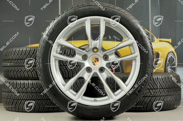 19" winter wheel set Boxster S, rims 8J x 19 ET57 + 9,5J x 19 ET45 + NEW tyres Michelin Pilot Alpin 4 235/40 R19 + 265/40 R19, without TPMS.