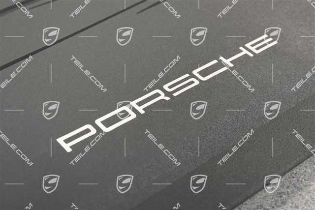 Gumowe dywaniki, komplet 2-częściowy, z sylwetką Porsche i napisem "Porsche", popielaty slate grey