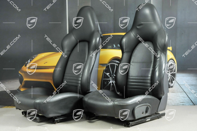 Sport seat (broad), manual adjustment, leather, black, set L+R