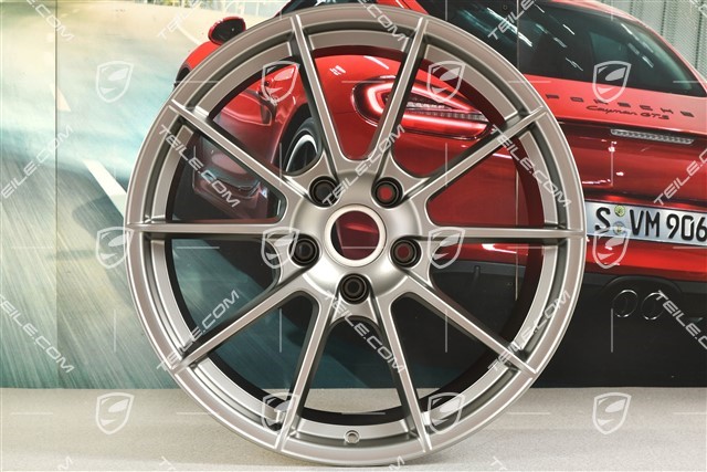 20" wheel rim, Boxster Spyder, 10,5J x 20 ET47, platinum satin mat