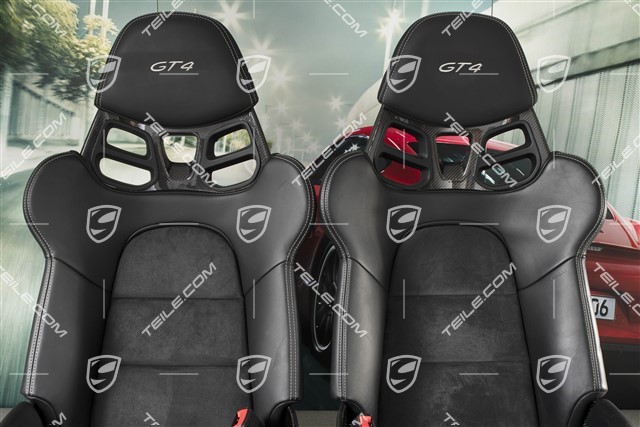 Bucket seats, Carbon, leather+Alcantara, black, logo GT4, set, L+R