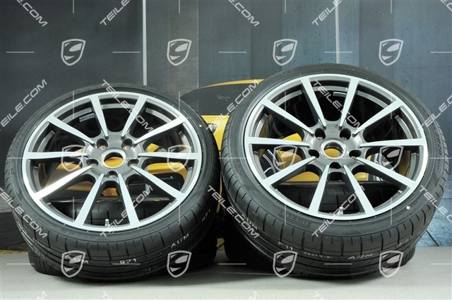 20-inch Carrera Classic summer wheels set, rims 8J x 20 ET57 + 10J x 20 ET45 + Pirelli summer tires 235/35 ZR20 + 265/35 ZR20, with TPMS