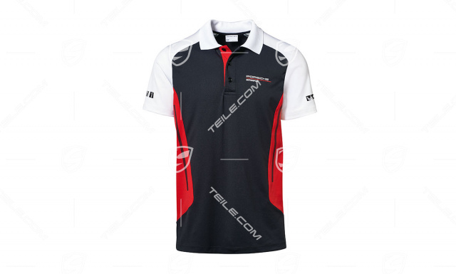 Porsche Polo Shirt, czarny/czerwony/biały, 3XL 58