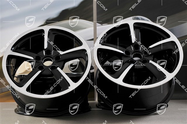  | 20-inch Sport Techno wheel set, 9J x 20 ET51 + 11,5J x 20 ET48,  black high gloss / used / 911 991 / 601-01 Rim sets, Carrera 4/4S/GTS/4GTS  & Targa 4/4S/4GTS / 99136216741KPC