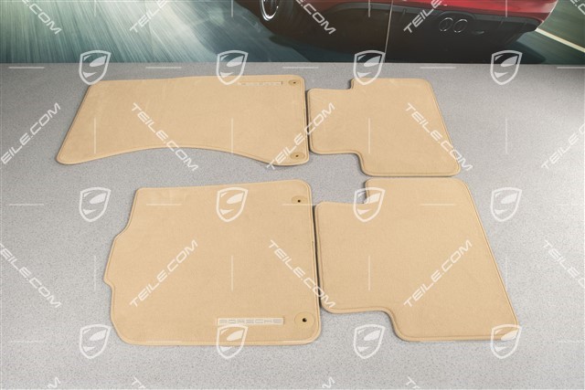 Floor mats set, velour, set 4-part, Luxor beige