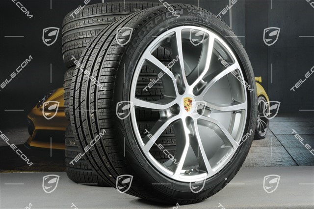 21-inch Cayenne Exclusive Design all-season wheel set, rims 9,5J x 21 ET46 + 11,0J x 21 ET58 + Pirelli Scorpion Verde All Season tyres 285/40 R21 + 315/35 R21, with TPMS
