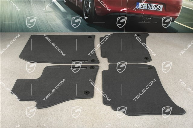 Floor mat set, climatronic in rear, black, RL / UK-Version